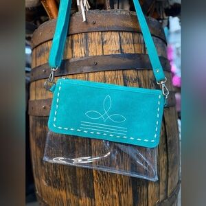 NWT Western Linens Clear Crossbody Bag Avaiable In Brown,Black,Blue